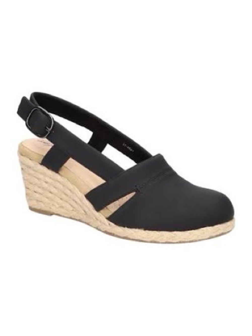 easy street Black Espadrille Wedge Slingback Size 10W